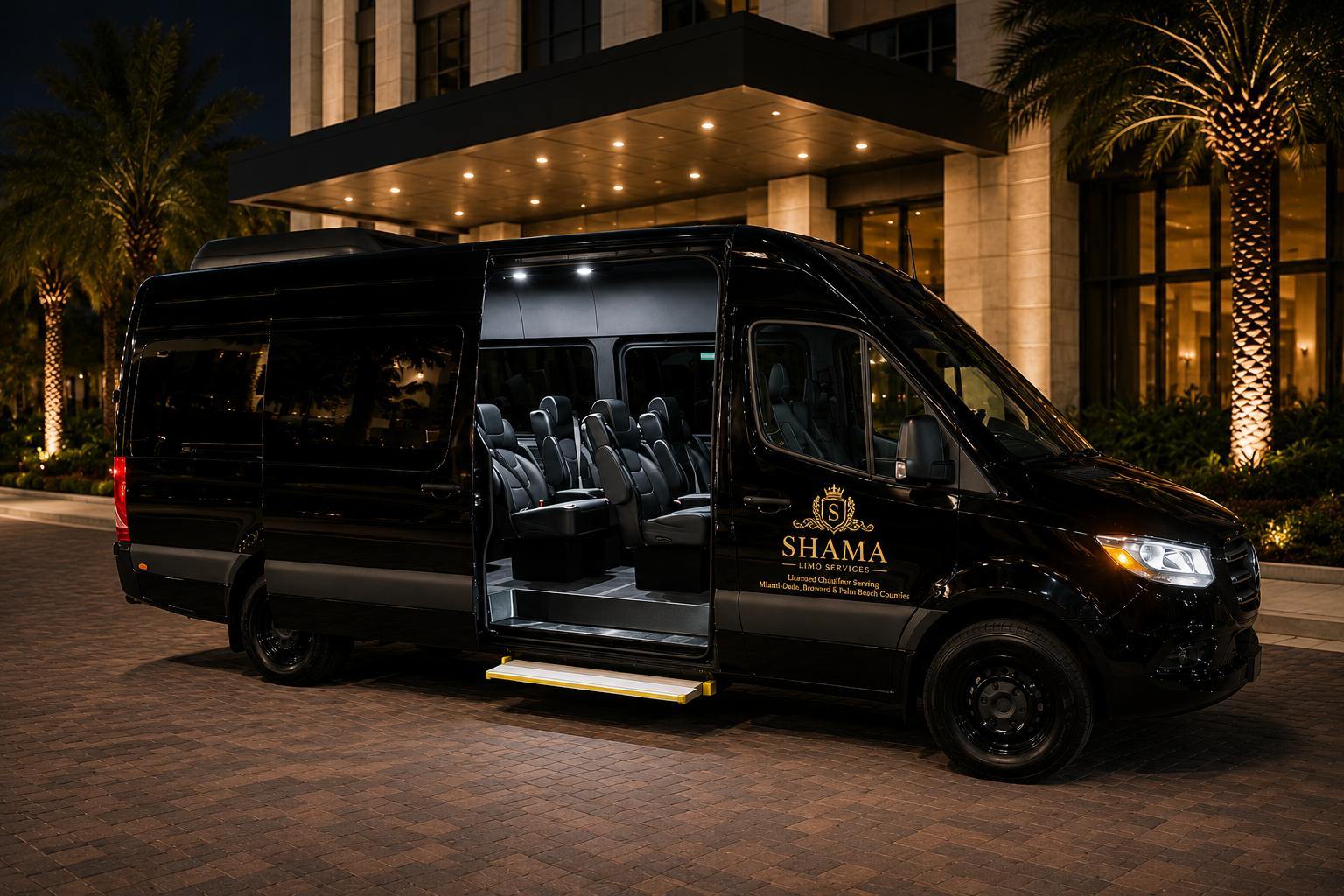 Mercedes-Benz Sprinter — Shama Limo Services luxury chauffeur, South Florida